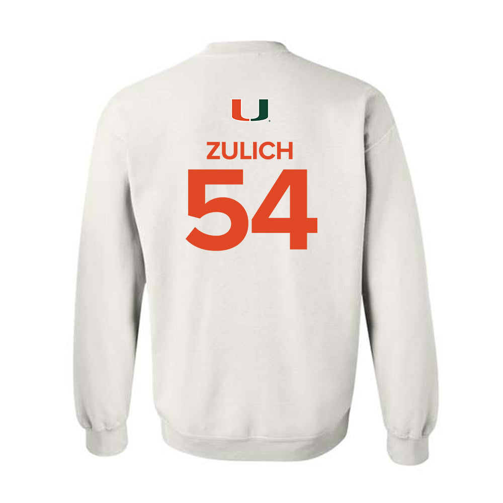 Miami - NCAA Women's Basketball : Sophia Zulich - Replica Shersey Crewneck Sweatshirt-1