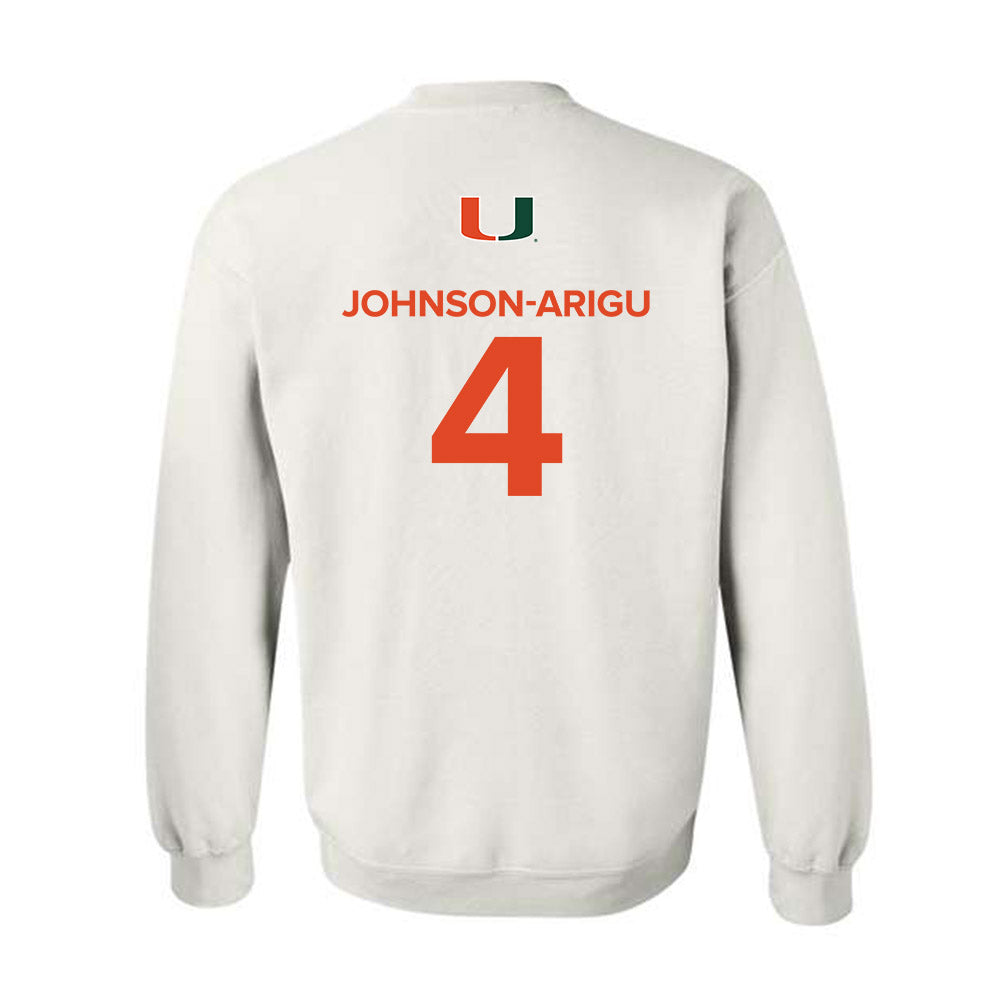 Miami - NCAA Men's Basketball : Isaiah Johnson-Arigu - Replica Shersey Crewneck Sweatshirt-1