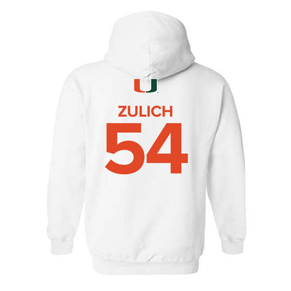 Miami - NCAA Women's Basketball : Sophia Zulich - Replica Shersey Hooded Sweatshirt-1