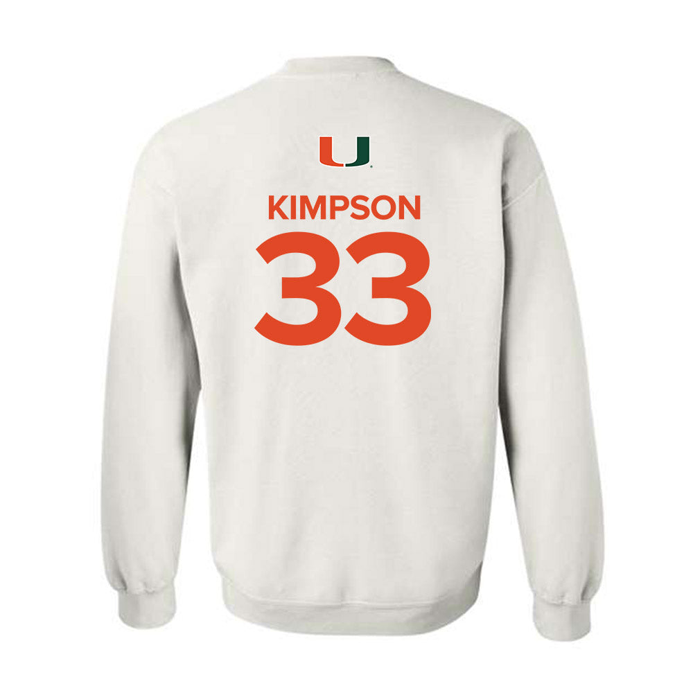 Miami - NCAA Women's Basketball : Amarachi Kimpson - Replica Shersey Crewneck Sweatshirt-1
