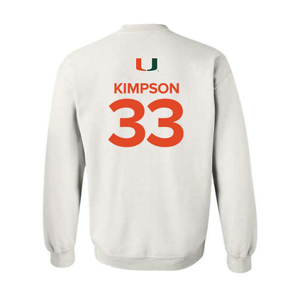 Miami - NCAA Women's Basketball : Amarachi Kimpson - Replica Shersey Crewneck Sweatshirt-1