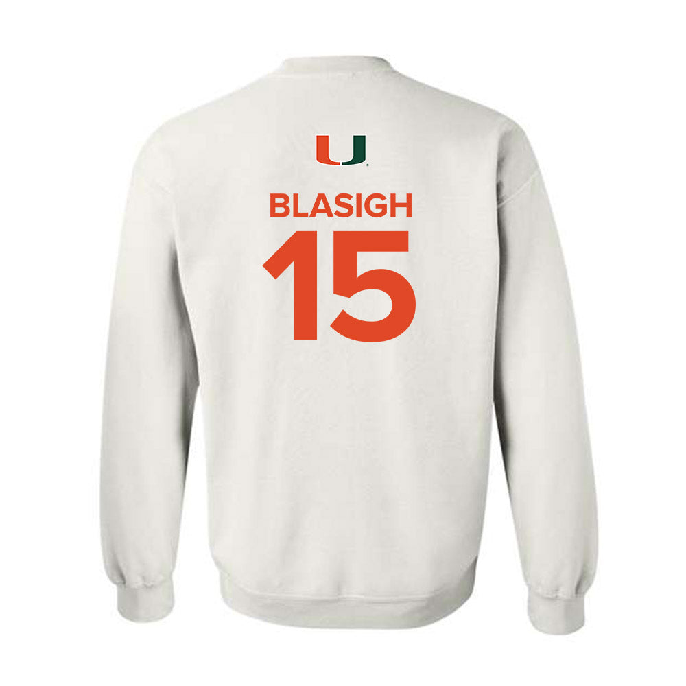 Miami - NCAA Women's Basketball : Vittoria Blasigh - Replica Shersey Crewneck Sweatshirt-1