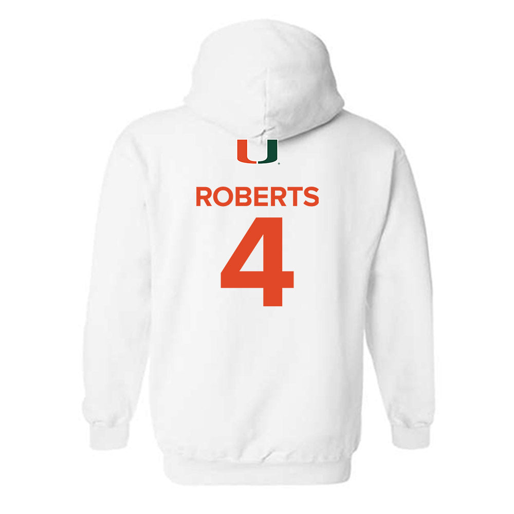 Miami - NCAA Women's Basketball : Jasmyne Roberts - Replica Shersey Hooded Sweatshirt-1