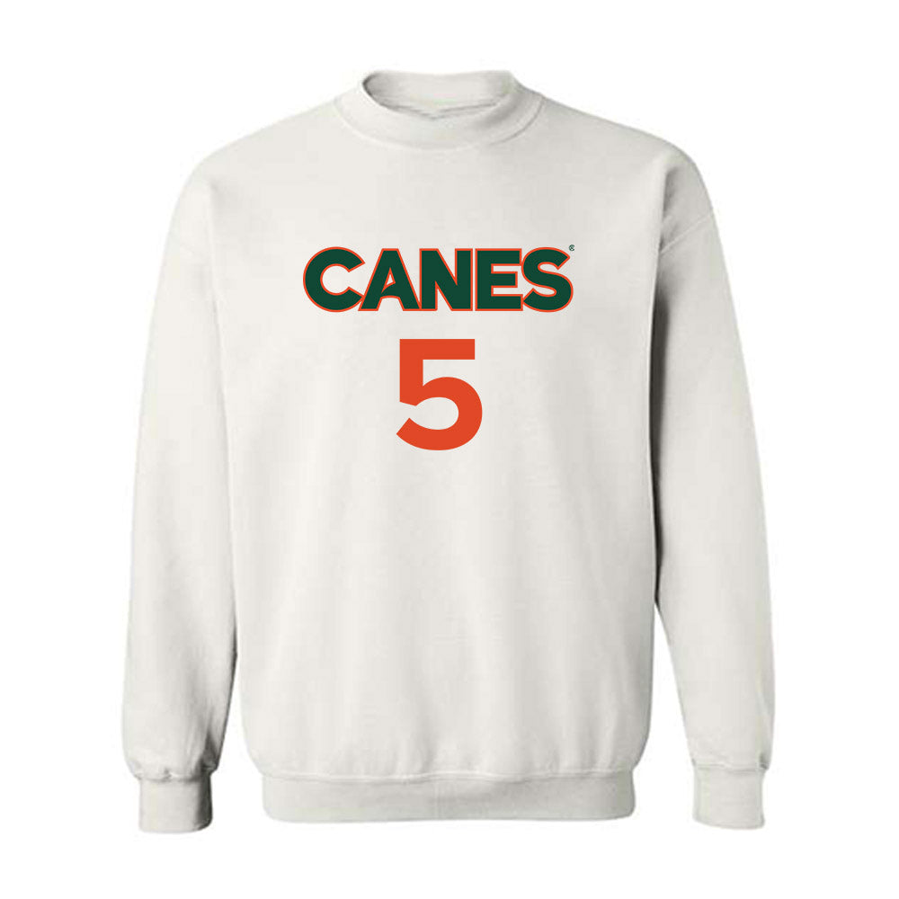 Miami - NCAA Women's Basketball : Ahnay Adams - Replica Shersey Crewneck Sweatshirt-0