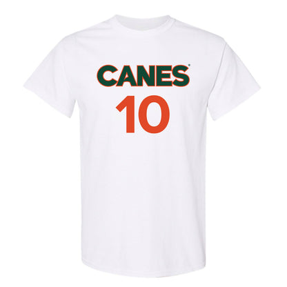 Miami - NCAA Men's Basketball : Paul Djobet - Replica Shersey T-Shirt-0