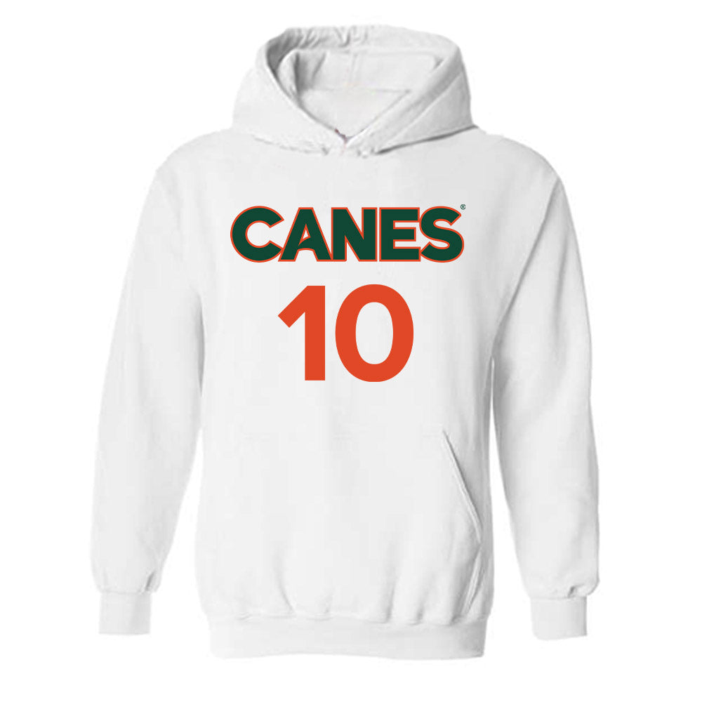 Miami - NCAA Men's Basketball : Paul Djobet - Replica Shersey Hooded Sweatshirt-0