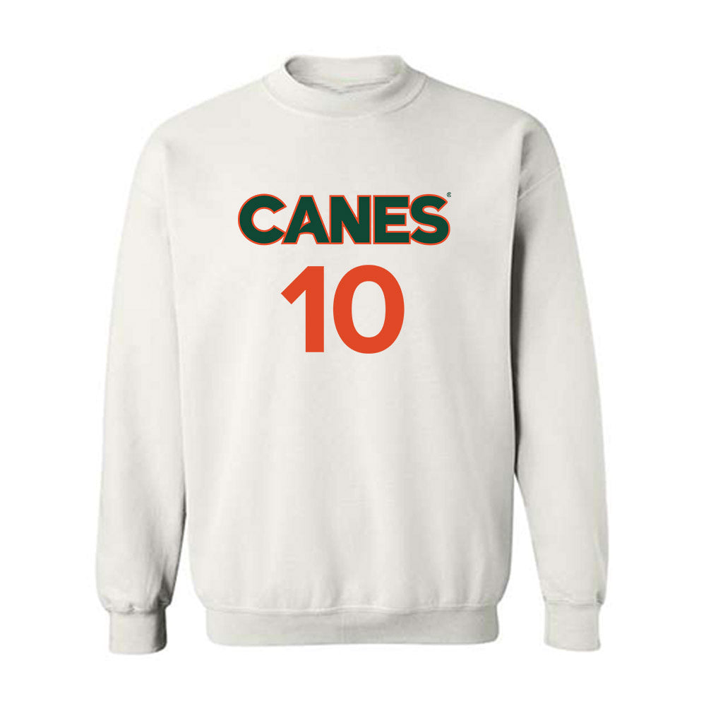 Miami - NCAA Men's Basketball : Paul Djobet - Replica Shersey Crewneck Sweatshirt-0