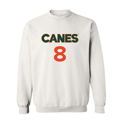 Miami - NCAA Men's Basketball : Xander Alarie - Replica Shersey Crewneck Sweatshirt-0