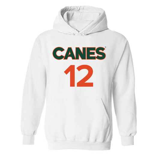 Miami - NCAA Women's Basketball : Natalie Wetzel - Replica Shersey Hooded Sweatshirt-0