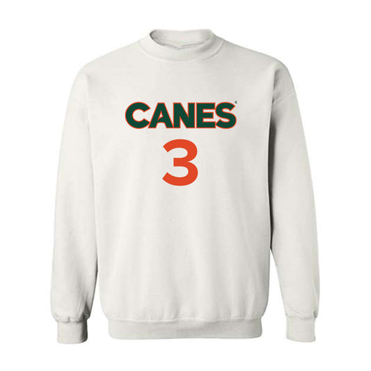 Miami - NCAA Men's Basketball : Tre Donaldson - Replica Shersey Crewneck Sweatshirt-0