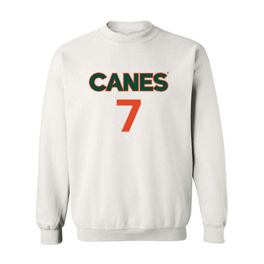 Miami - NCAA Women's Basketball : Danielle Osho - Replica Shersey Crewneck Sweatshirt-0