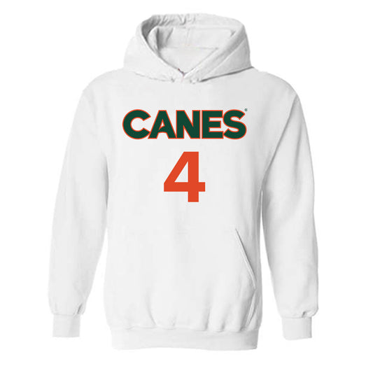 Miami - NCAA Men's Basketball : Isaiah Johnson-Arigu - Replica Shersey Hooded Sweatshirt-0