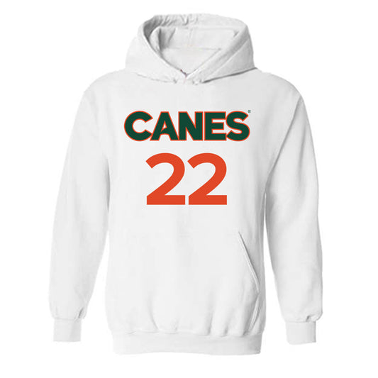 Miami - NCAA Women's Basketball : Simone Pelish - Replica Shersey Hooded Sweatshirt-0