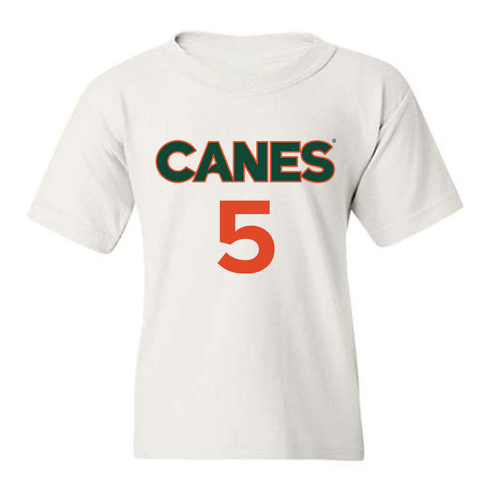 Miami - NCAA Women's Basketball : Ahnay Adams - Replica Shersey Youth T-Shirt-0