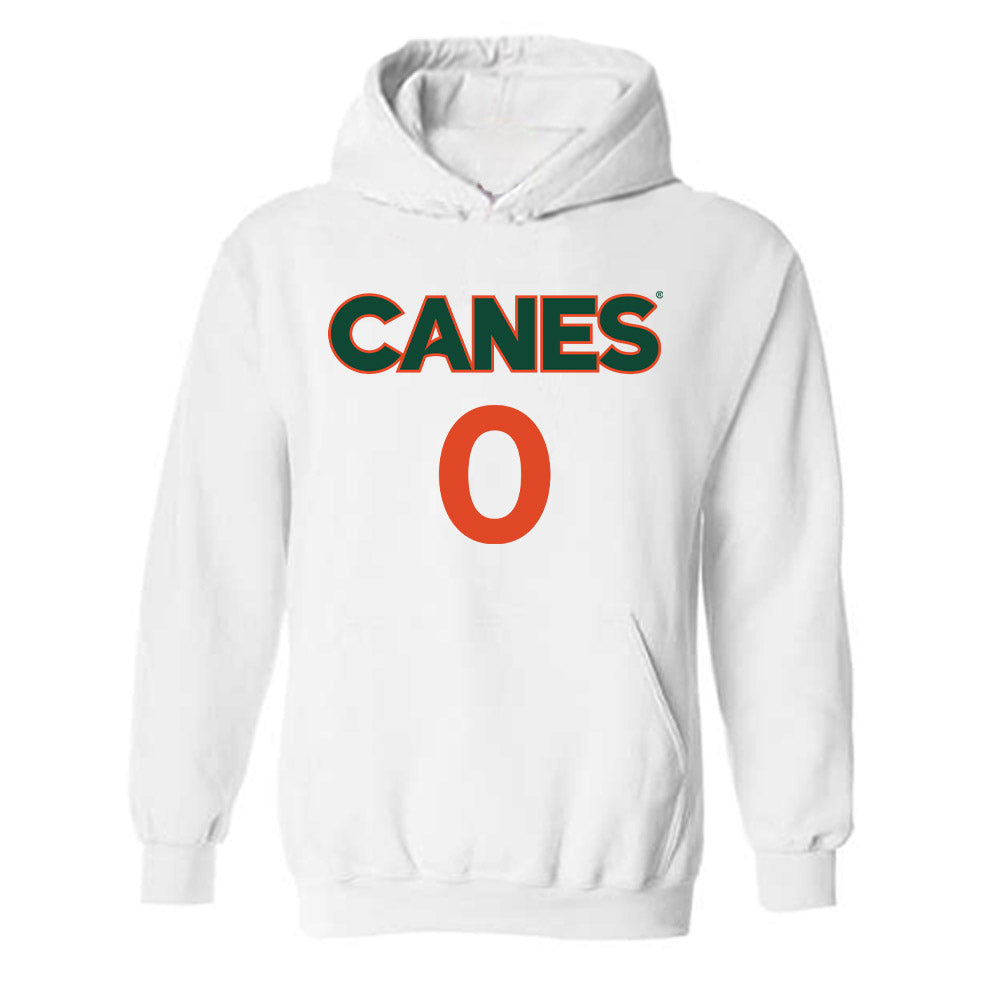 Miami - NCAA Men's Basketball : Matthew Cleveland - Replica Shersey Hooded Sweatshirt-0