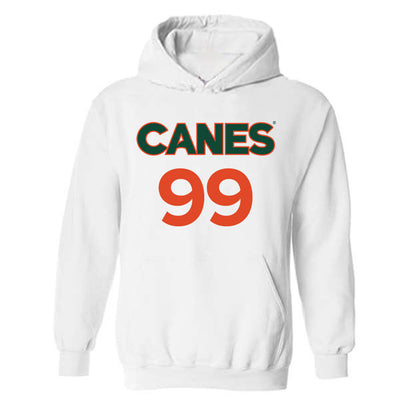 Miami - NCAA Men's Basketball : Divine-Collins Ugochukwu - Replica Shersey Hooded Sweatshirt-0