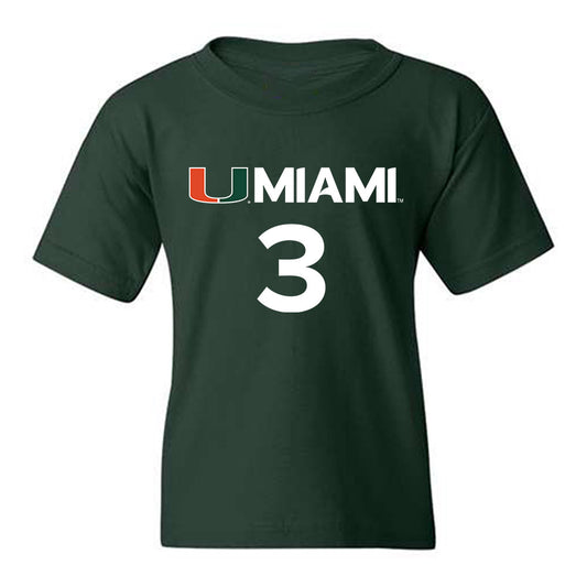 Miami - NCAA Men's Basketball : Tre Donaldson - Replica Shersey Youth T-Shirt-0