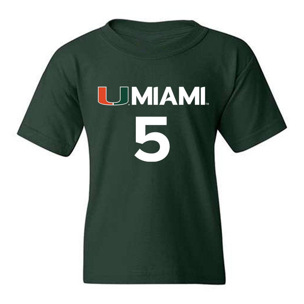 Miami - NCAA Women's Basketball : Ahnay Adams - Replica Shersey Youth T-Shirt-0