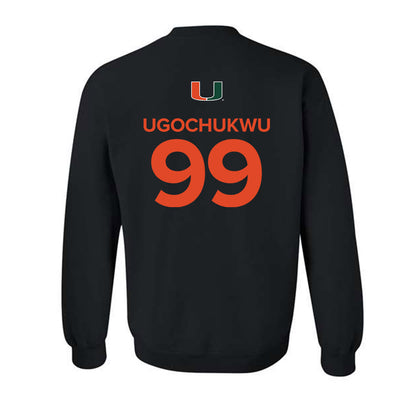 Miami - NCAA Men's Basketball : Divine-Collins Ugochukwu - Replica Shersey Crewneck Sweatshirt-1