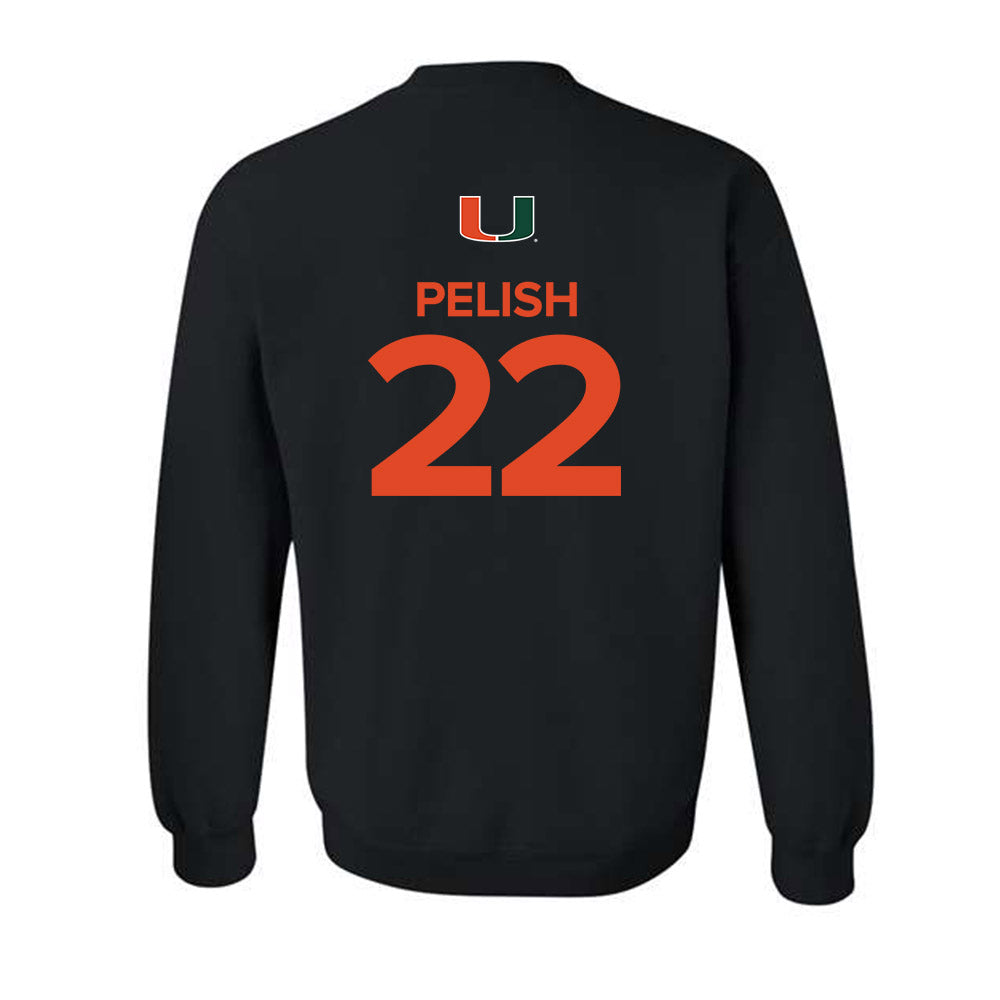 Miami - NCAA Women's Basketball : Simone Pelish - Replica Shersey Crewneck Sweatshirt-1