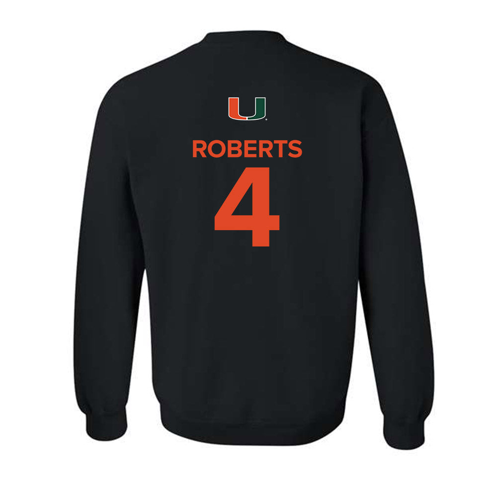 Miami - NCAA Women's Basketball : Jasmyne Roberts - Replica Shersey Crewneck Sweatshirt-1