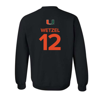 Miami - NCAA Women's Basketball : Natalie Wetzel - Replica Shersey Crewneck Sweatshirt-1