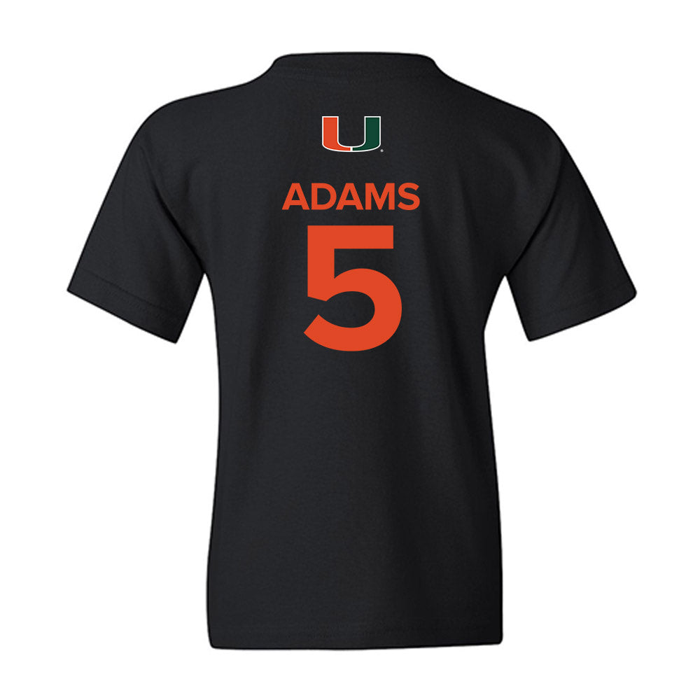 Miami - NCAA Women's Basketball : Ahnay Adams - Replica Shersey Youth T-Shirt-1