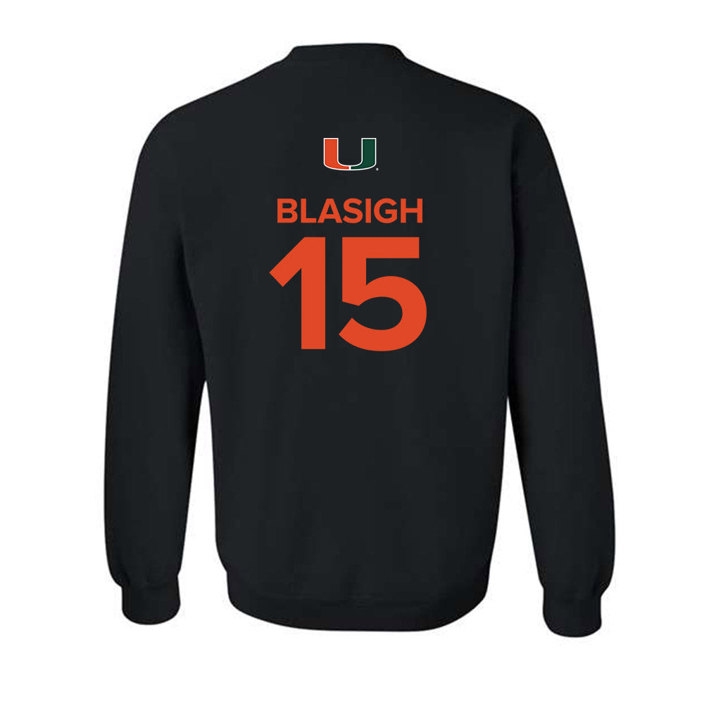 Miami - NCAA Women's Basketball : Vittoria Blasigh - Replica Shersey Crewneck Sweatshirt-1