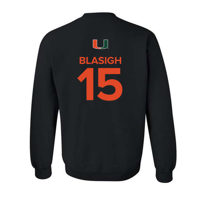 Miami - NCAA Women's Basketball : Vittoria Blasigh - Replica Shersey Crewneck Sweatshirt-1