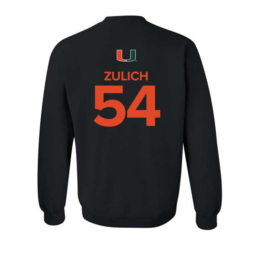 Miami - NCAA Women's Basketball : Sophia Zulich - Replica Shersey Crewneck Sweatshirt-1