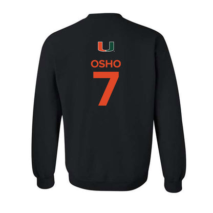 Miami - NCAA Women's Basketball : Danielle Osho - Replica Shersey Crewneck Sweatshirt-1