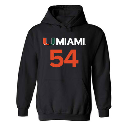 Miami - NCAA Women's Basketball : Sophia Zulich - Replica Shersey Hooded Sweatshirt-0