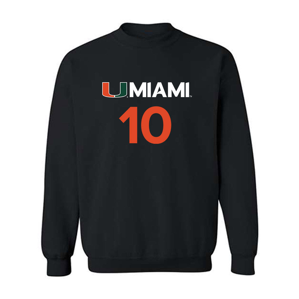 Miami - NCAA Men's Basketball : Paul Djobet - Replica Shersey Crewneck Sweatshirt-0