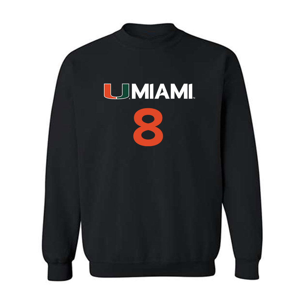 Miami - NCAA Men's Basketball : Xander Alarie - Replica Shersey Crewneck Sweatshirt-0