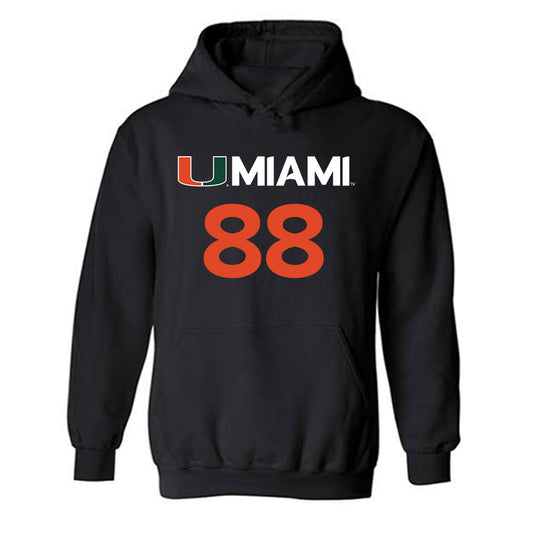 Miami - NCAA Men's Basketball : Timotej Malovec - Replica Shersey Hooded Sweatshirt-0