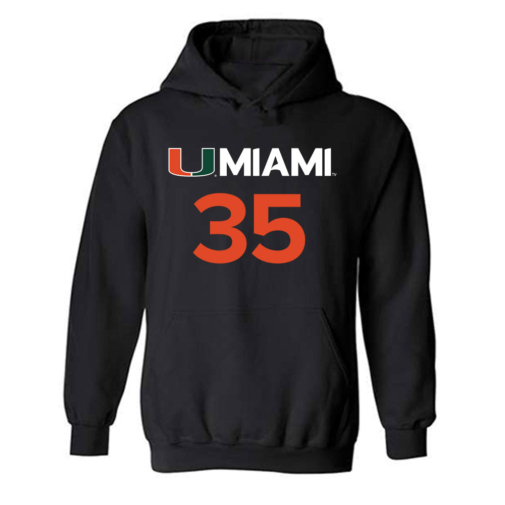 Miami - NCAA Men's Basketball : Dante Allen - Replica Shersey Hooded Sweatshirt-0