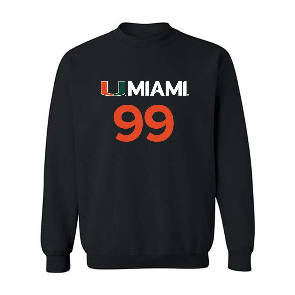 Miami - NCAA Men's Basketball : Divine-Collins Ugochukwu - Replica Shersey Crewneck Sweatshirt-0