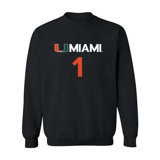 Miami - NCAA Women's Basketball : Camille Williams - Replica Shersey Crewneck Sweatshirt-0