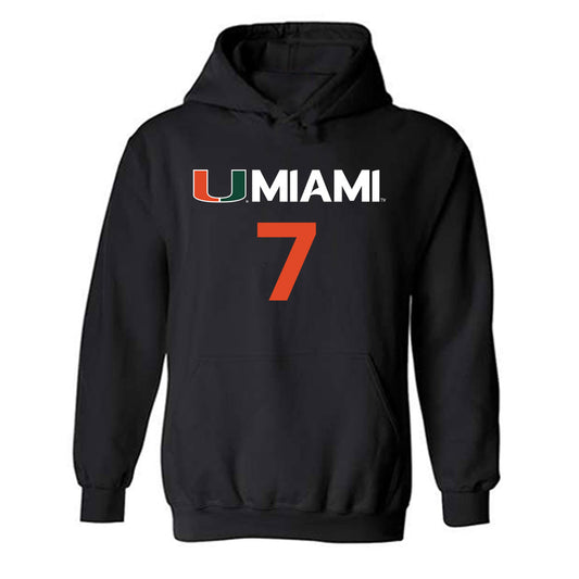 Miami - NCAA Men's Basketball : Shelton Henderson - Replica Shersey Hooded Sweatshirt-0