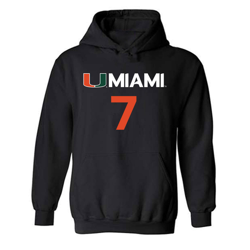 Miami - NCAA Women's Basketball : Danielle Osho - Replica Shersey Hooded Sweatshirt-0