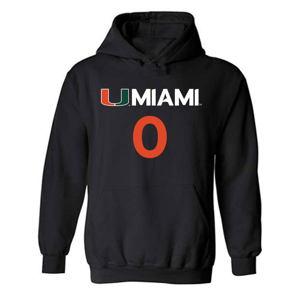 Miami - NCAA Men's Basketball : Matthew Cleveland - Replica Shersey Hooded Sweatshirt-0