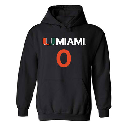 Miami - NCAA Men's Basketball : Matthew Cleveland - Replica Shersey Hooded Sweatshirt-0