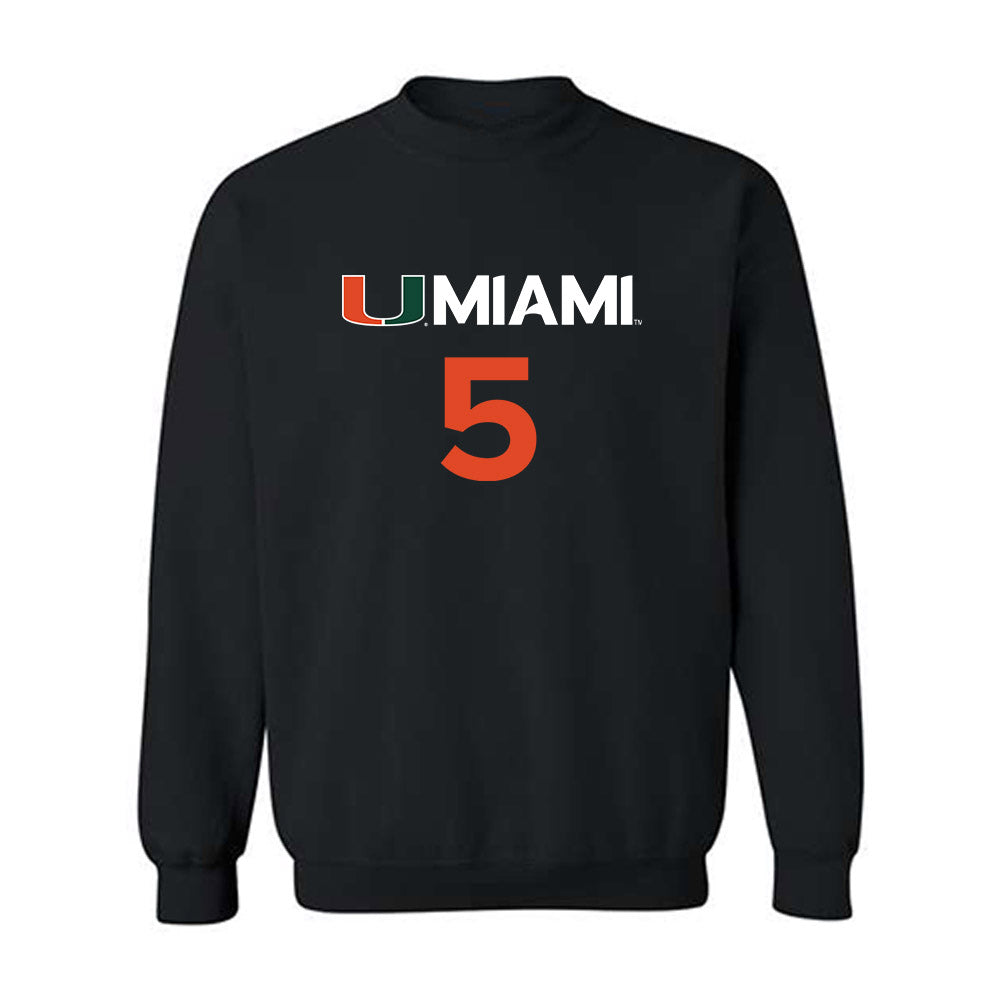 Miami - NCAA Women's Basketball : Ahnay Adams - Replica Shersey Crewneck Sweatshirt-0