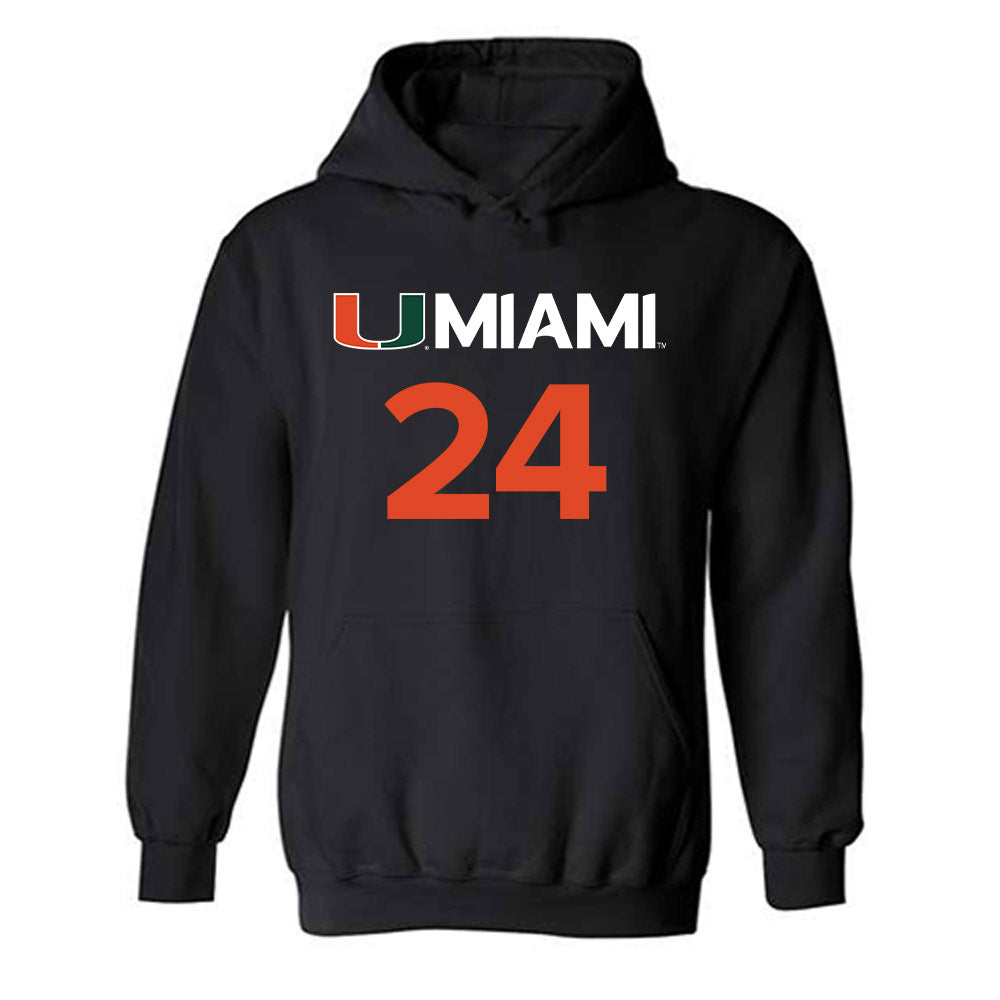 Miami - NCAA Men's Basketball : Nijel Pack - Replica Shersey Hooded Sweatshirt-0