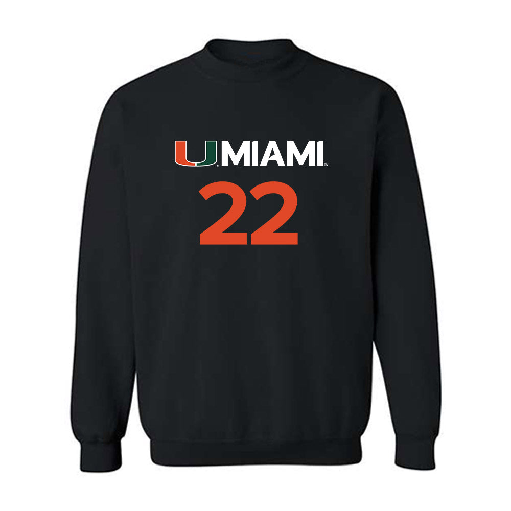 Miami - NCAA Women's Basketball : Simone Pelish - Replica Shersey Crewneck Sweatshirt-0