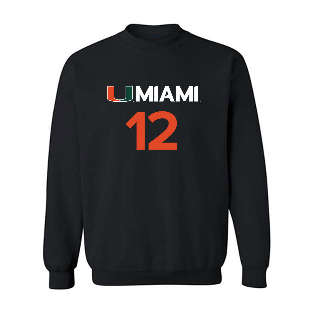 Miami - NCAA Women's Basketball : Natalie Wetzel - Replica Shersey Crewneck Sweatshirt-0