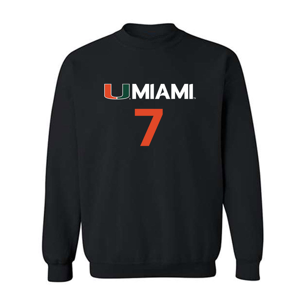 Miami - NCAA Women's Basketball : Danielle Osho - Replica Shersey Crewneck Sweatshirt-0