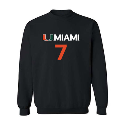 Miami - NCAA Women's Basketball : Danielle Osho - Replica Shersey Crewneck Sweatshirt-0