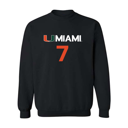 Miami - NCAA Women's Basketball : Danielle Osho - Replica Shersey Crewneck Sweatshirt-0