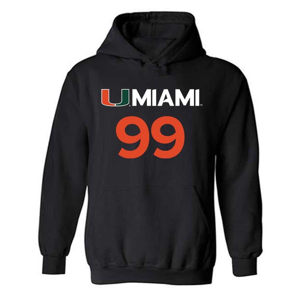 Miami - NCAA Men's Basketball : Divine-Collins Ugochukwu - Replica Shersey Hooded Sweatshirt-0